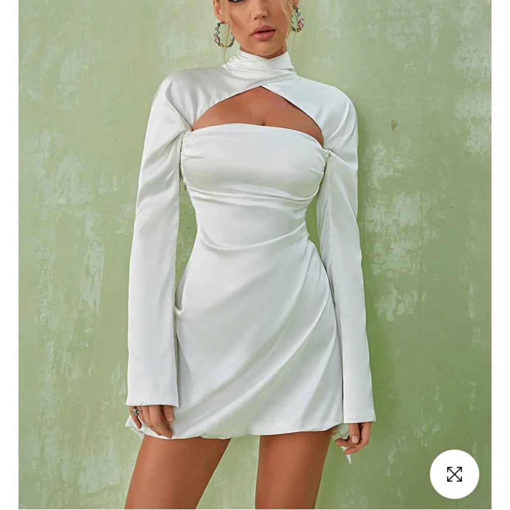 Sybil Satin Mini Dress Ivory